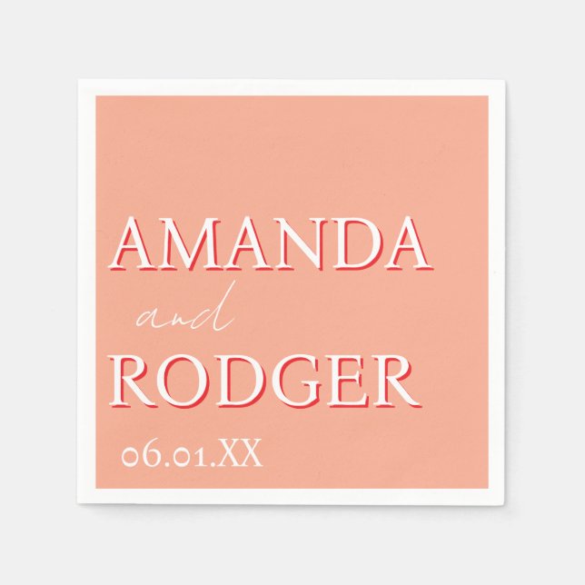 2D Lettering Bold Personalized Napkins  (Front)