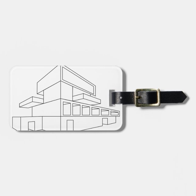 2D perspective drawing of a house Luggage Tag (Front Horizontal)