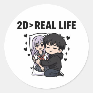 2D > Real Life Classic Round Sticker