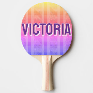 2D Retro Colorful Lettering Name Colorful Plaid Ping Pong Paddle
