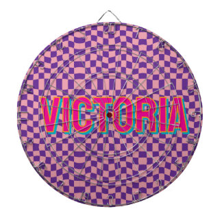 2D Retro Colorful Lettering Name Dartboard