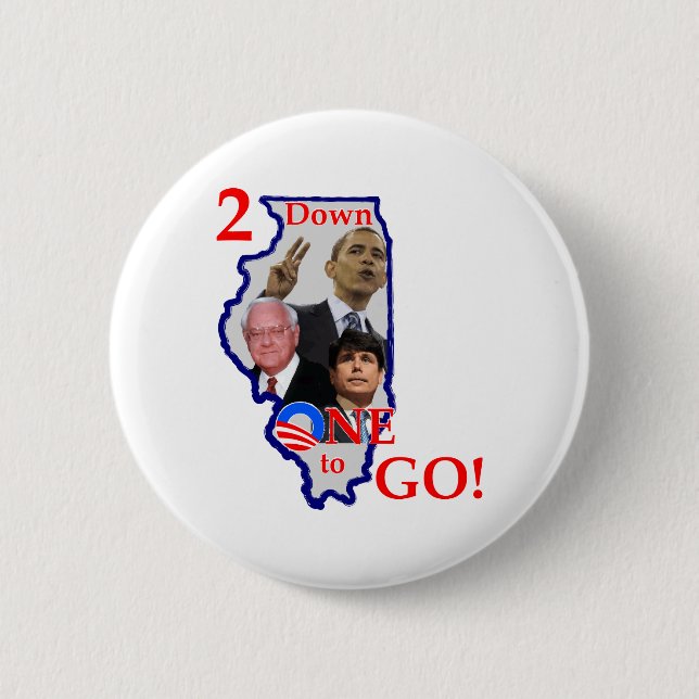 2down One to Go 6 Cm Round Badge (Front)