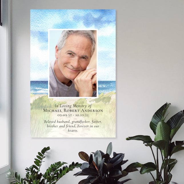 2ftx3ft Beach Photo Tribute Funeral Memorial Poster (Creator Uploaded)