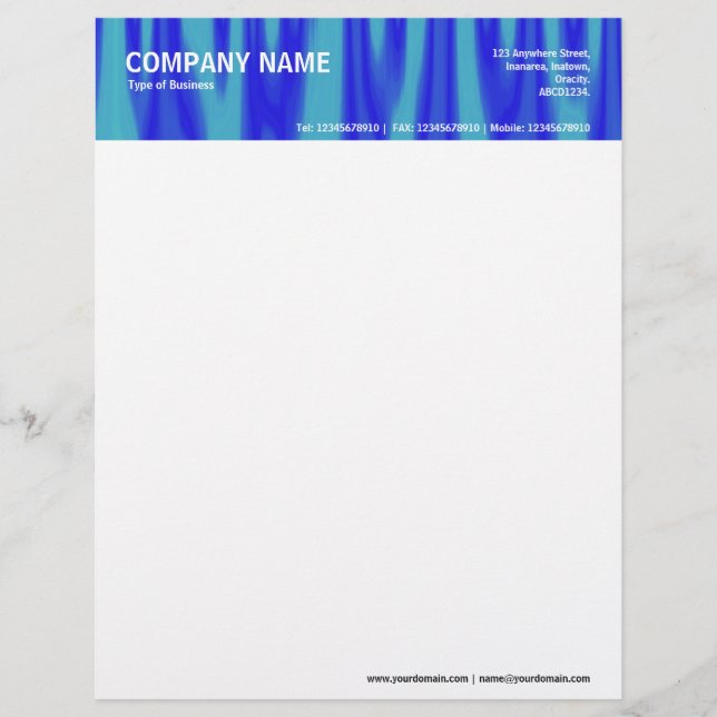 2in Header - Colour Textured Custom Letterhead (Front)
