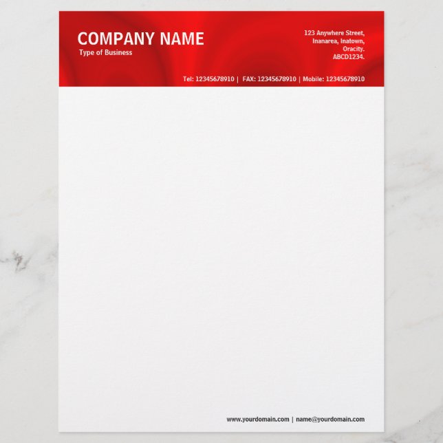 2in Header - Colour Textured Custom Letterhead (Front)