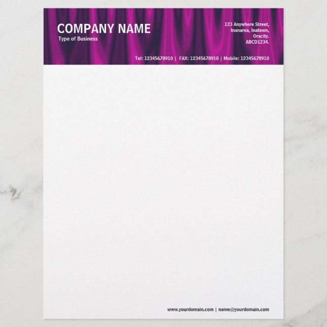 2in Header - Colour Textured Custom Letterhead (Front)