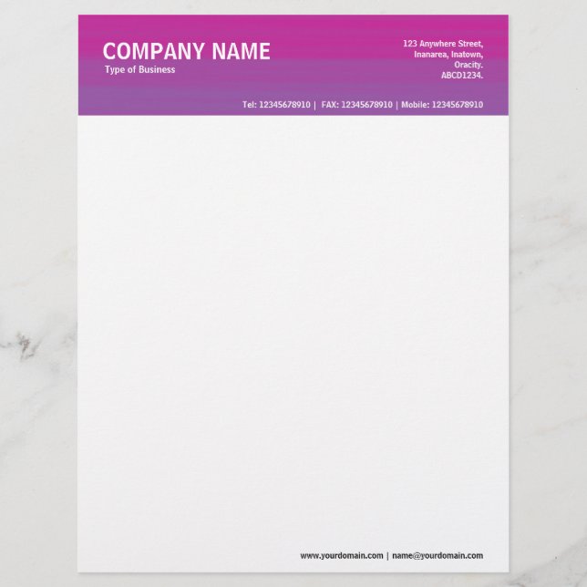 2in Header - Colour Textured Letterhead (Front)