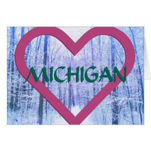 2MICHIGAN HEART WINTER WOODS