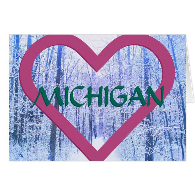 2MICHIGAN HEART WINTER WOODS (Front Horizontal)