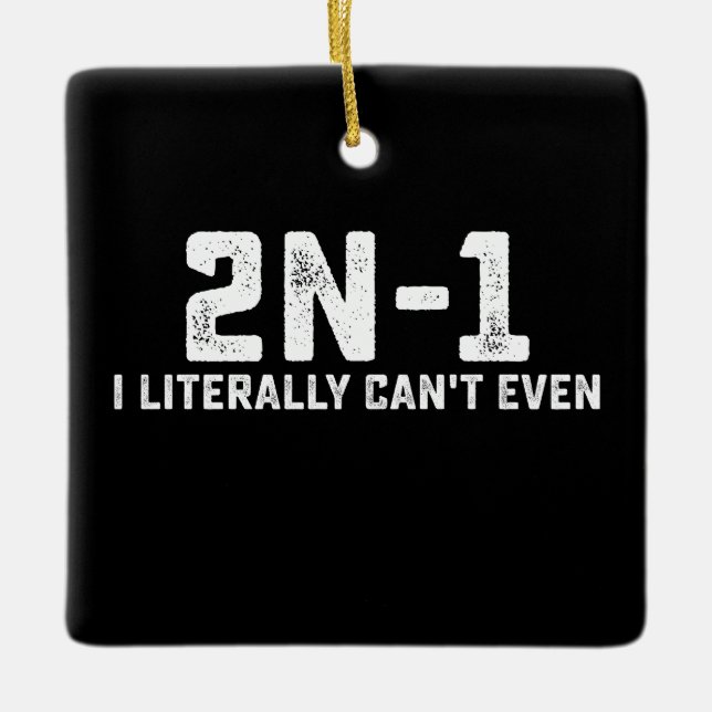 2n-1 I Literally Can't Even Math Teacher Ceramic Ornament (Front)