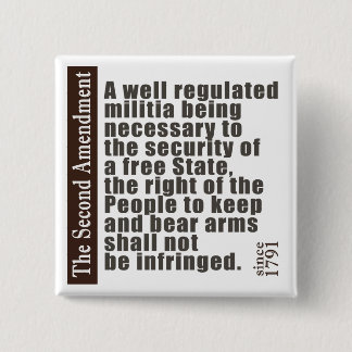 2nd Amendment 15 Cm Square Badge