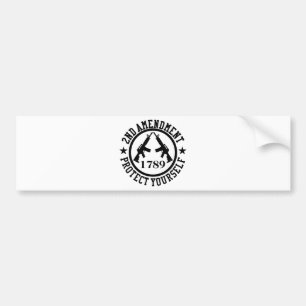 2nd Amendment AR15 Protect Yourself Black Bumper Sticker