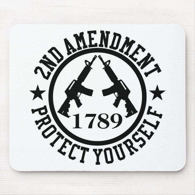 2nd Amendment AR15 Protect Yourself Black Mouse Mat (Front)