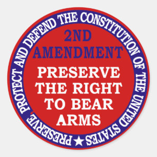 2nd Amendment Circle Round Sticker