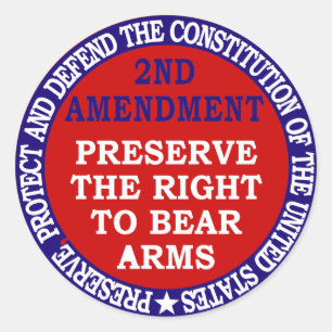 2nd Amendment Circle Round Sticker