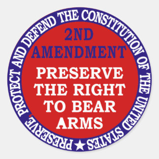 2nd Amendment Circle Round Sticker