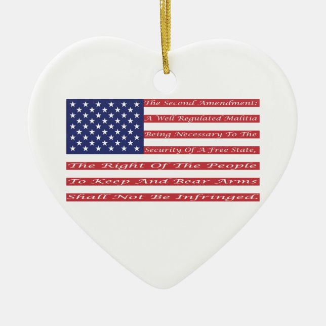 2nd Amendment Flag Ceramic Tree Decoration (Front)