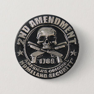 2nd Amendment Medal 6 Cm Round Badge
