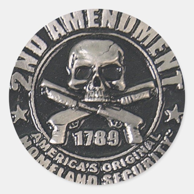 2nd Amendment Medal Classic Round Sticker (Front)