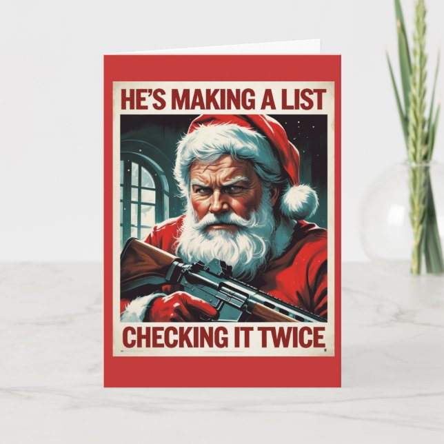 2nd Amendment Santa Card | Gun Rights Christmas (Front)