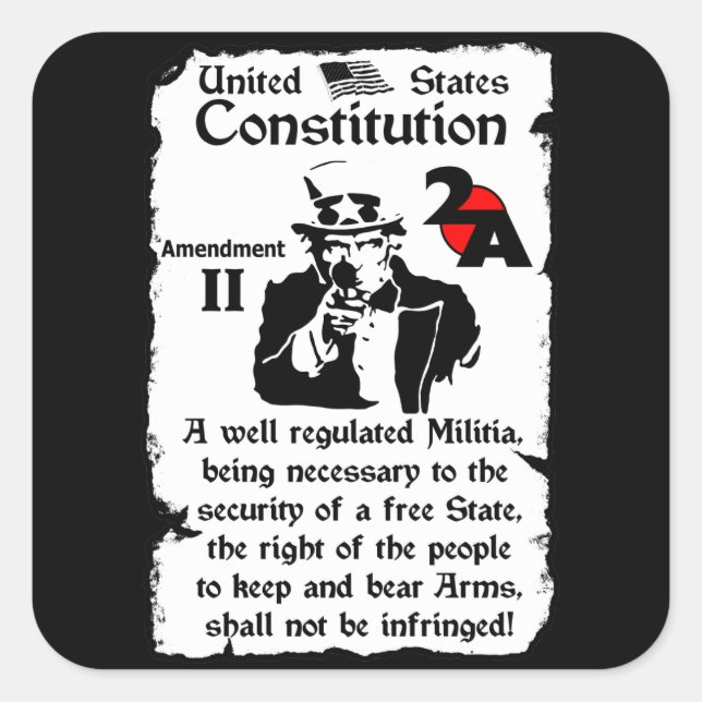 2nd Amendment Square Sticker (Front)