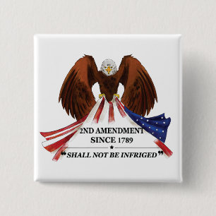 2nd Amendment  Throw Pillow 15 Cm Square Badge