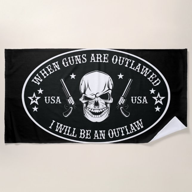 2nd Amendment  Throw Pillow Beach Towel (Front)