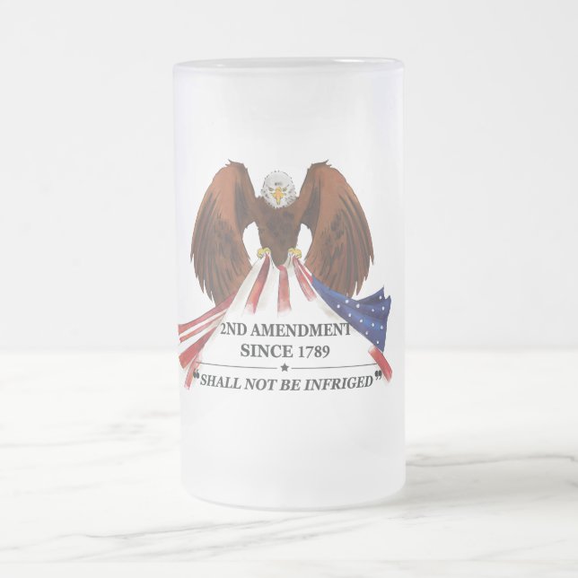 2nd Amendment  Throw Pillow Frosted Glass Beer Mug (Center)