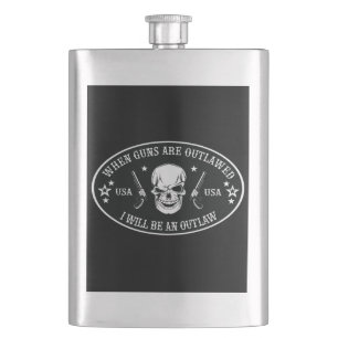 2nd Amendment  Throw Pillow Hip Flask
