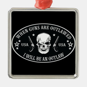2nd Amendment Throw Pillow Metal Tree Decoration