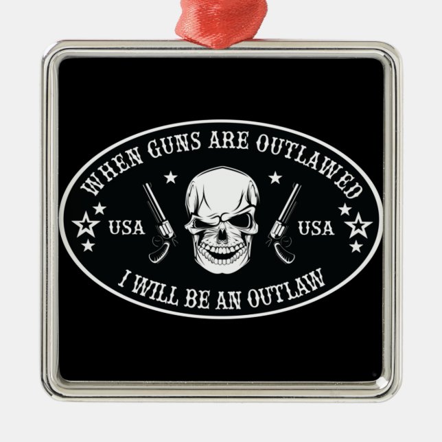2nd Amendment  Throw Pillow Metal Tree Decoration (Front)