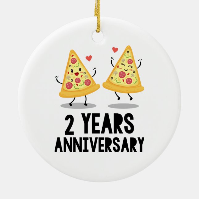 2nd Anniversary 2 Years Ceramic Tree Decoration (Back)
