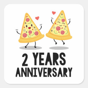 2nd Anniversary 2 Years Square Sticker