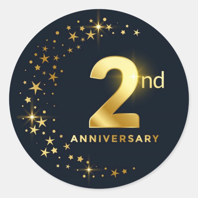 2nd Anniversary  Classic Round Sticker (Front)