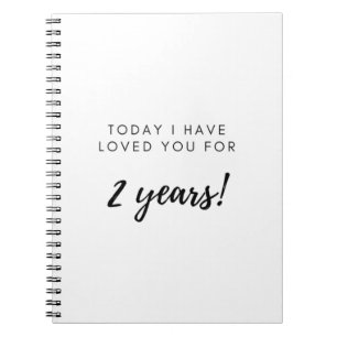 2nd Anniversary Gift for Boyfriend Girlfriend Notebook