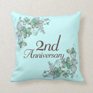 2nd Anniversary Gift Throw PIllow