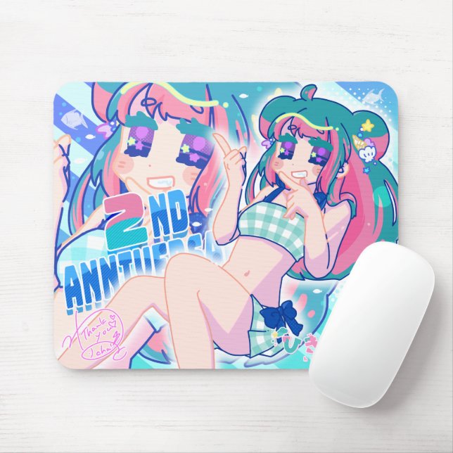 2nd Anniversary Hikiringo — Summer Neto chan Mouse Mat (With Mouse)