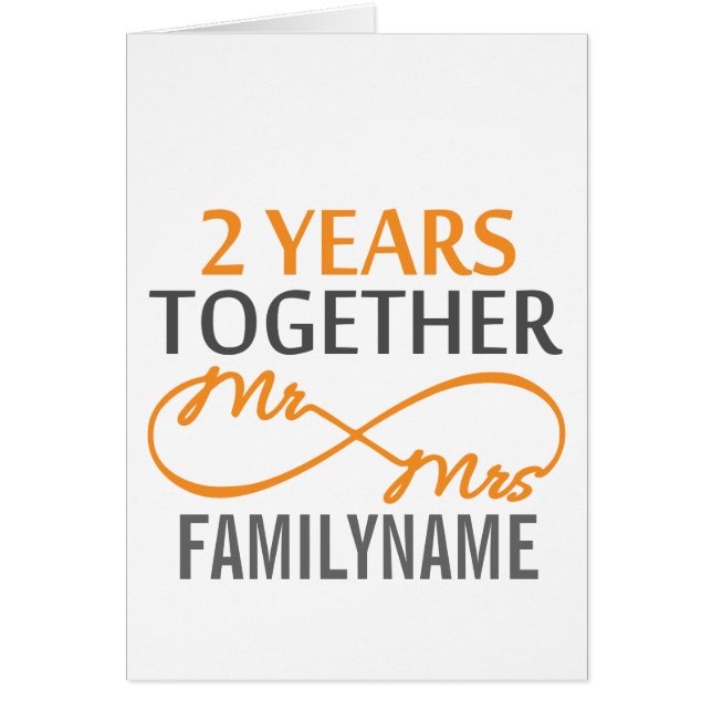 2nd Anniversary Mr. & Mrs Infinity Personalised (Front)
