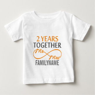 2nd Anniversary Mr. & Mrs Infinity Personalised Baby T-Shirt