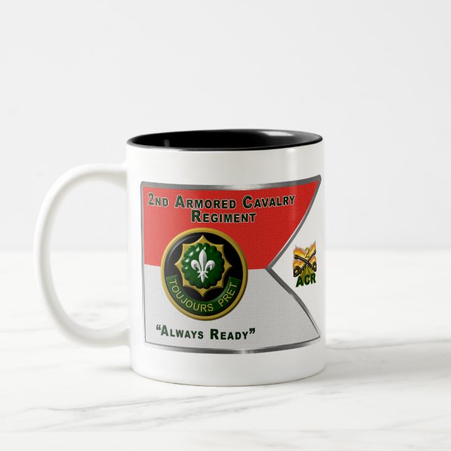 2nd Armored Cavalry Regiment Guidon Two-Tone Coffee Mug (Left)