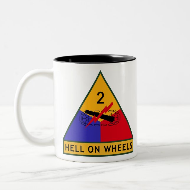 2nd Armored Division Two-Tone Coffee Mug (Left)