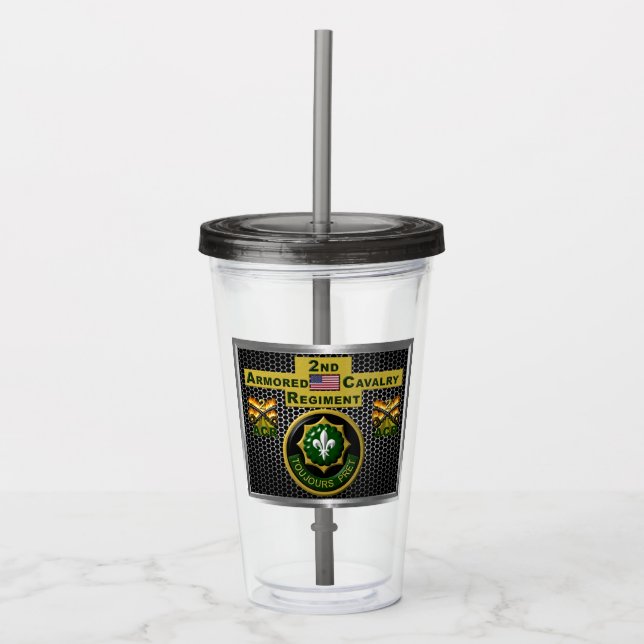 2nd Armoured Cavalry Regiment “Always Ready” Acrylic Tumbler (Front)