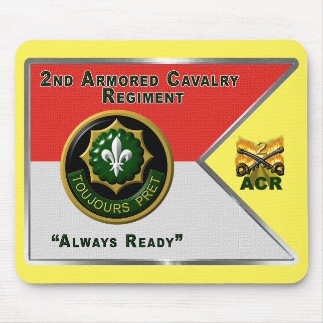 2nd Armoured Cavalry Regiment Guidon Mouse Mat (Front)