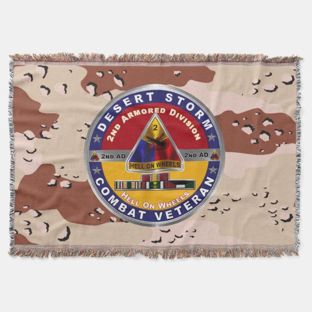 2nd Armoured Division Desert Storm Veteran Throw Blanket (Front)