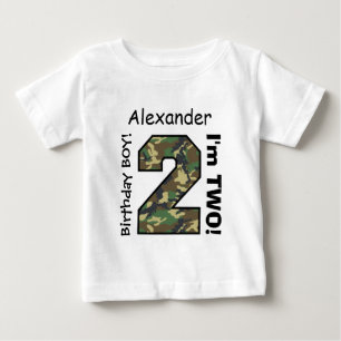 2nd BABY Birthday Big Sports Number A22 CAMO T-Shirt