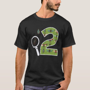 2nd Birthday 2 Magnifying Glass Insects Bugs Bday  T-Shirt