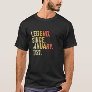 2nd Birthday  2 Years Old Legend Since January 202 T-Shirt