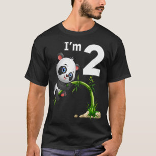 2nd Birthday 2 Years Old Party Animal Panda 2 T-Shirt