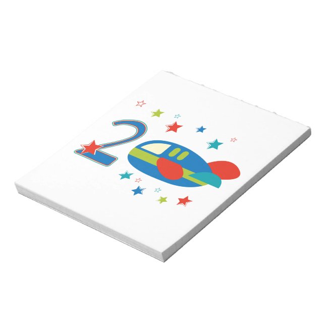 2nd Birthday Aeroplane Notepad (Rotated)