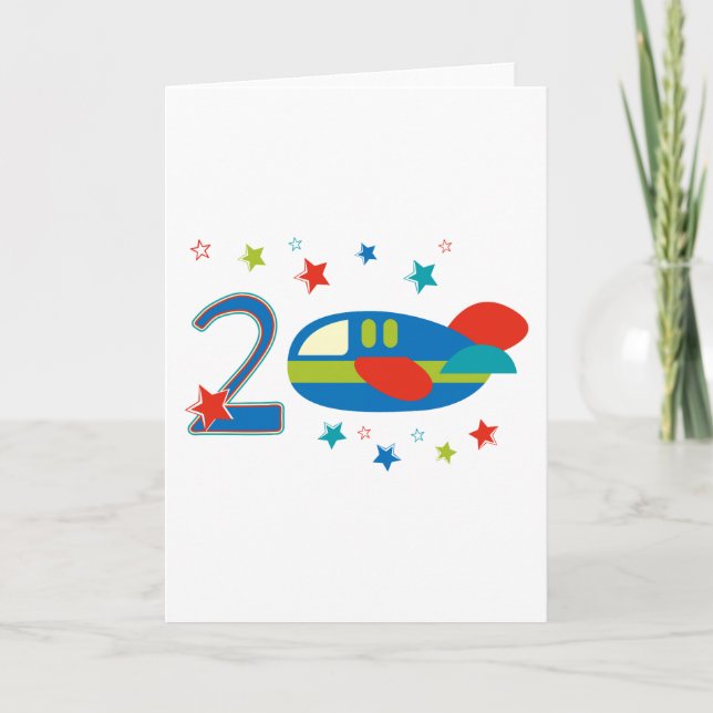 2nd Birthday Airplane Card (Front)